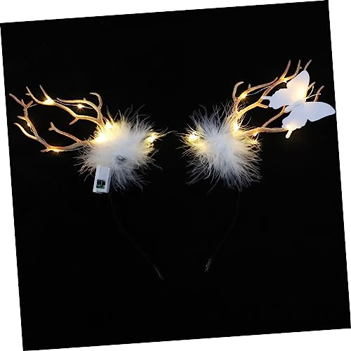 Hemobllo Weihnachten-hirschgeweih-stirnband Mit Lichterkette Kreatives Haarband Für Festival-kopfschmuck Bequem Und Einfach Anzulegen
