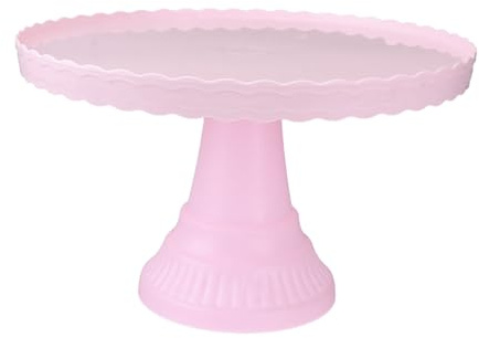 DECOMELODY Présentoir à Gâteaux de Fête en Pp Plastique Rose 1 Pièce | Anniversaire et Mariage, pour Pâtisserie et Bonbons, Style Moderne Élégant