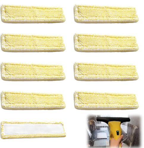 9 Pack Window Vac Cleaning Pads for Karcher Replacement Microfibre Cleaning Mop Cover Cloths Compatible with Karcher WV2 WV5 WV6 Plus Premium Accessories((ONLY for The Spray Bottle with Velcro)