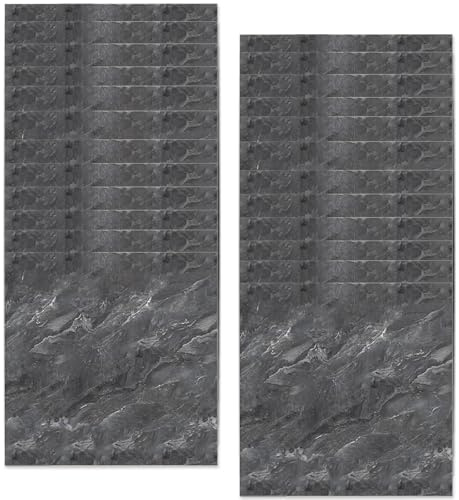 PRITOK 24 Pieces Self Adhesive Vinyl Wall Tiles: 30×30×0.2cm Waterproof Peel and Stick PVC Tiles, Marble Effect Wall Covering for Kitchen, Bathroom, Living Room, Bedroom