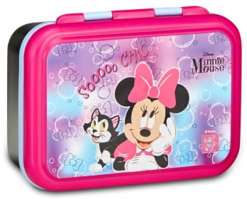 Seven Fiambrera Minnie Lila, 850 ml, resistente al calor, divisor interior, apto para lavavajillas, base de acero, escuela, deportes, viajes, niña