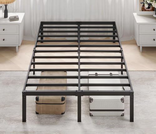 MUTICOR Metallbett 120x200 cm mit Stauraum, modernes Design, Schwarz | 32 cm Stauraum, Stabile Metallkonstruktion, Kopfteil-Montage, Geräuscharm, Einfache Montage