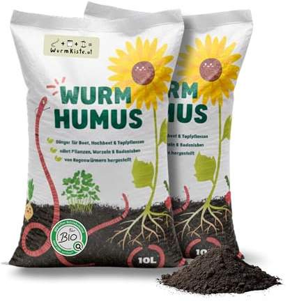Bio Regenwurmhumus 20L - Würmer Kompost als organischer Dünger für Gemüse und Garten