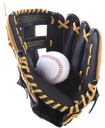 Gant Baseball Gant de Baseball for l'entraînement au Lancer, en Cuir Double Couche, adapté aux Adolescents et Adultes, mitaine Softball(31.75cm Adult)