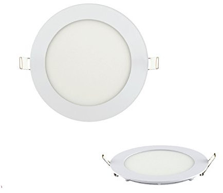 ENERGMiX 9w Slim LED Panel weisser Rahmen Unterputz Lichtpanel Einbauleuchte Einbaulampe Deckenleuchte Deckenlampe Lampe Rund Ø 150mm Neutralweiss inkl. Trafo