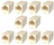 rhinocables - Cat5e RJ45 Ethernet Coupler | Female to Female Connector | Easy Plug & Play | Gold-Plated Contacts for Enhanced Connectivity | Neutral Beige, 10 Pack
