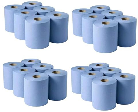AAM Blue Roll 24 Pack for Kitchen, Workshop, Restaurants | Environment Friendly Kitchen Roll | Paper Towels | Toilet Rolls | Hygienic Fast Drying Tissue Paper