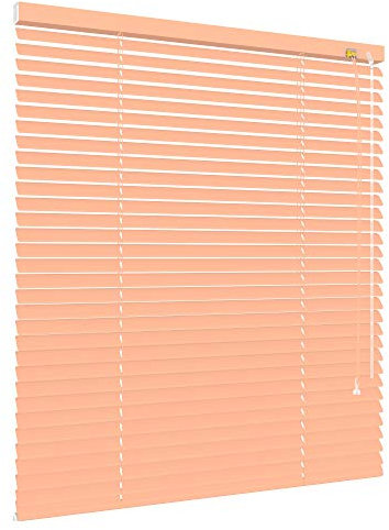 etusimo Klemmfix Alu Jalousie ohne Bohren - viele Größen und Farben - Aluminium Lamellen - Klemmträger Montage Fenster Tür - Rollo Faltrollo Sonnenschutz Jalousette (Größe 60 x 160 cm, Farbe Apricot)