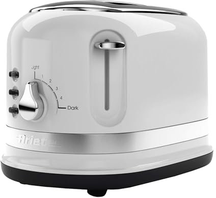Ariete 0149W Moderna 2 Slice Toaster, Defrost, Heating & Cooking Function, White