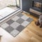 Washable Door Mat Kitchen Mats Non Slip Geometrical Design Hall Runner- Indoor Door Mat - Hallway-Passage Corridor Doormats - Floor Mat Grey-square