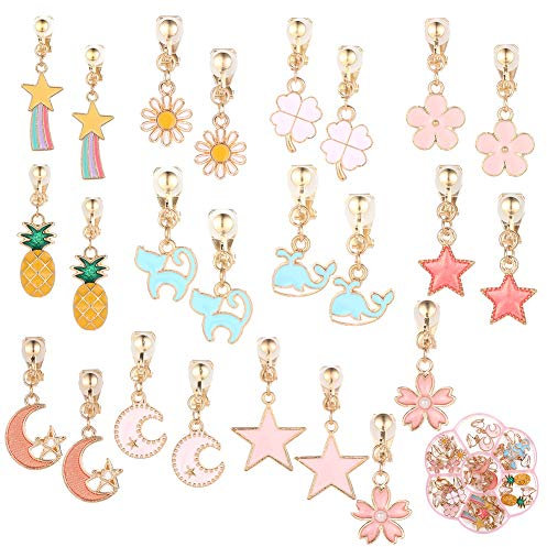 12 Paar Ohrclips zum Anklipsen, Prinzessinnen-Schmuck, Zubehör für kleine Mädchen, Kinder, Kleinkinder, Partygeschenke, Geburtstagsgeschenk.