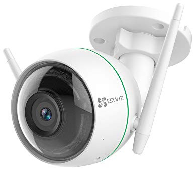 EZVIZ C3WN WiFi Cámara de Vigilancia Exterior 1080p, IP FHD Cámara de Seguridad con Visión Nocturna, Detección de Movimiento, Impermeable IP66, Compatible Con Alexa, Google Home
