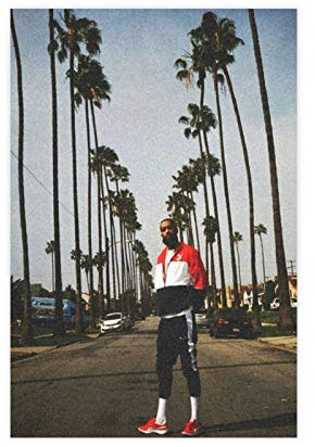 Hiphop Rapperr Nipsey Hussle 1 Leinwand-Kunst-Poster und Wand-Kunstdruck, modernes Familienschlafzimmerdekor, Poster, 30 x 45 cm, ohne Rahmen