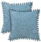 CaliTime Dekokissenbezüge aus weichem Chenille, gemütlich, einfarbig, mit Pompons, für Couch, Sofa, Heimdekoration, 40 x 40 cm, Rauchblau, 2 Stück