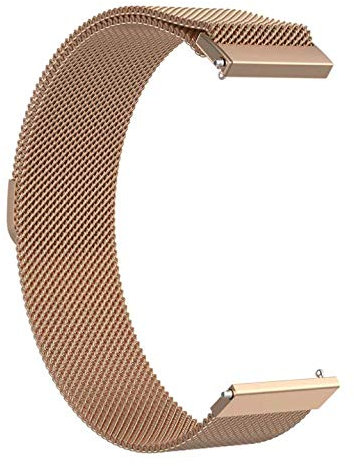 Strap-it 22mm Universal Edelstahl Uhrenarmband - Schnellverschluss Milanese Metallarmband mit Magnetverschluss für Alle (Smart) watches für Damen und Herren - Roségold