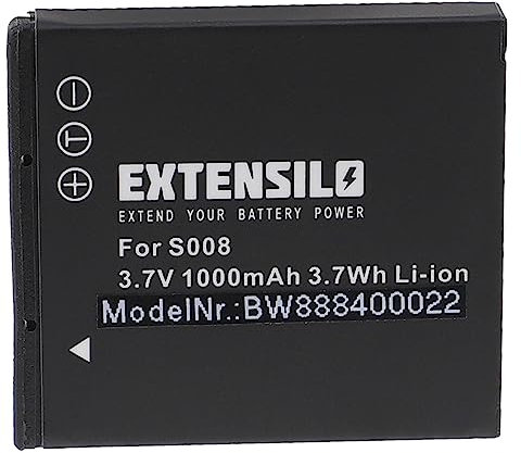 EXTENSILO 1x Batteries Compatible avec Panasonic Lumix DMC-FX30, DMC-FS3, DMC-FS5, DMC-FS20 Appareil Photo, Reflex numérique (1000mAh, 3,7V, Li-ION)