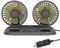 Riloer Ventilador para automóvil, ventilador de refrigeración para automóvil de doble cabezal, rotación horizontal de 360 ° y vertical de 180 °, 5V / 12V / 24V