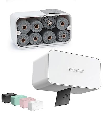 SVD.PET Hundekotbeutelspender mit 120 Beuteln, Wandmontage, für 8 Rollen Kotbeutel, für Innen- und Außenbereich, Wandmontage oder auf dem Tisch (mit Beuteln)