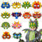 12 Stück Dinosaurier Maske, Dino Geburtstag Deko, Masken Mit Elastischen Seil für Cosplay Kinder Dino-Geburtstagsparty, Kostüm Party Rollenspiel Maske, Kinder Dino Masken Junge und Mädchen