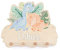Personalisierte Kindergarderobe 'Saurier' aus Birkenholz mit vier Kleiderhaken. Garderobe für Kinder mit Wunschnamen, Motiv Dinosaurier, ca. 35 x 28,5 cm