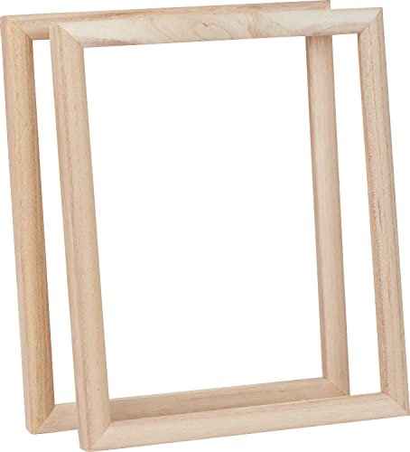 VBS 2er-Pack Holzbilderrahmen für Keilrahmen mit abgerundeten Kanten Rahmen Fotorahmen Bilderrahmen 24 x 30 cm