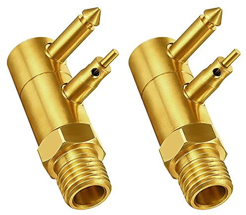 2 Packs Brass Quick Connect Tank Fitting 1/4 Inch NPT Male Thread for Boat Gas Tank 6 Gallon 12 Gallon Fuel Line for Fuel Tank Gas Line Fittings