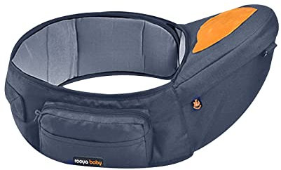 SONARIN Ergonómico Portabebé Asiento de Cadera,Portador de Bebé Multifuncional Taburete de Cintura Ligero Ajustable con Bolsillo Lateral para Bebé Niño Pequeño 0-36 Meses(Gris)