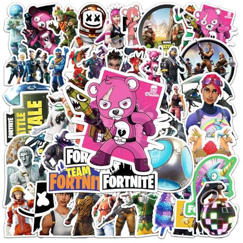 Fortnite Spiel-Aufkleber für Skateboard, Auto, Laptop, Wasserflaschen, Reiseaufkleber für Jungen, Kühler, Teenager, Erwachsene, 50 Stück