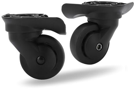 Agatige Ruote per Valigie, Sostituzione Ruote girevoli, Ruote per Bagagli, 1 Coppia Ruote di Ricambio per gusci Morbidi, valigie rigide per Bagagli e valigie da Viaggio, Nero