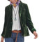 MINTLIMIT Ladies Notched Lapel Velvet Blazer Coat Casual V Neck Cozy Lightweight Jacket Suit for Women - Dark Green,XL