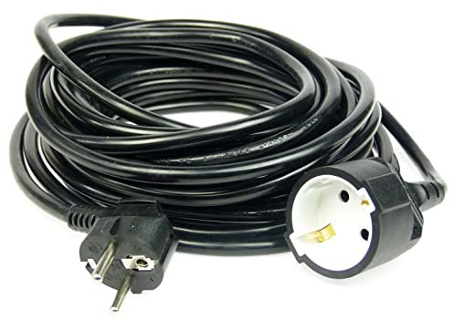 Verlängerungskabel 10 m schwarz 3 x 1,5 qmm Schukokabel Stromkabel Kunststoff Schuko Verängerung mit Winkelstecker