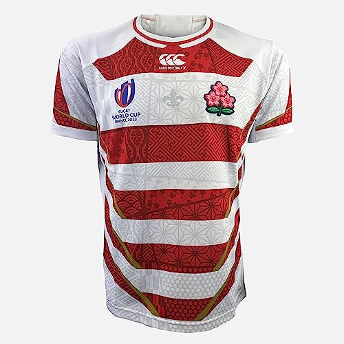 Canterbury Japan RWC2023 Replica Home Maillots pour Homme, Blanc/Rouge, M
