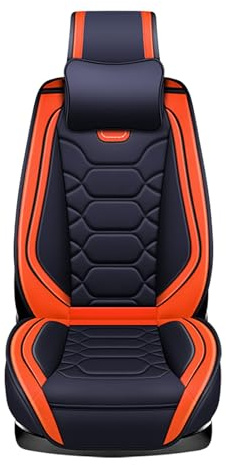 nenyan Autositzbezüge Komplett Set Universal in Premium Design | Schonbezüge für die Vordersitze & Rückbank | Auto Sitzbezüge Airbag Geeignet | Wasserdicht Sitzbezug - Orange