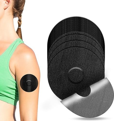 YOUSHARES Freestyle Libre 3 Sensor Patches - 20 Packs Freestyle Libre 3 Sensor Covers Waterproof, Adhesive Libre 3 Patch, CGM Patches Without Glue (Black)