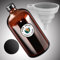 ZHANXUBIO Boston Lot de 2 bouteilles rondes en verre ambré avec bouchons coniques noirs, étiquettes, entonnoirs (1 000 ml, ambre)