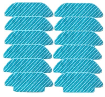 KAMNIK Compatible con Cecotec Conga 4090 4490 4690 5090 5490 6090 Piezas de aspiradora Limpieza mopa Almohadillas de Repuesto (Color : 12 pcs)