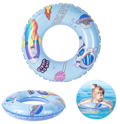 Oziral Baby Schwimmring, Verdickter Aufblasbarer Schwimmreifen, Schwimmhilfe für Kinder 6 Monate bis 3 Jahre, Schwimmhilfe Spielzeug Pool Schwimmen Floatt (Blau)