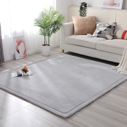 ZIKGER korallen Samtmatte,Kinder Spielmatte Weich Teppiche Tatami for Schlafzimmer, Yogamatte und Übungsauflage geeignet-G-140 * 160cm