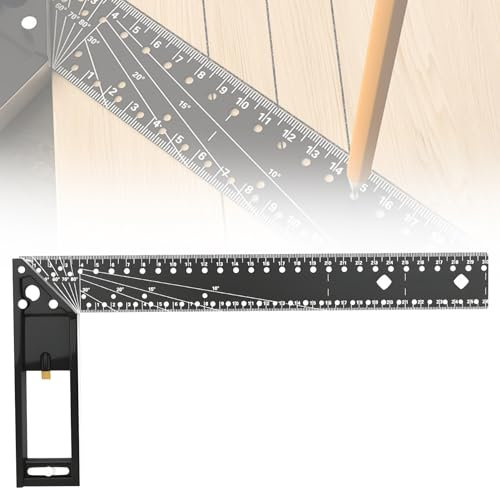 New Multi Angle Measuring Ruler - High Quality Professional Measuring Tool, Universal Combination Angle, 45/90 Degree Multifunctional Right Angle Ruler, Accurate Measuring and Drawing (A)
