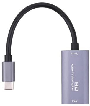 USB C Audio Video Capture Card, HDMI to USB C Capture Card, 1080P HD 60fps Live and Record Video Audio Grabber for Gaming, Streaming, Teaching, Video Conference
