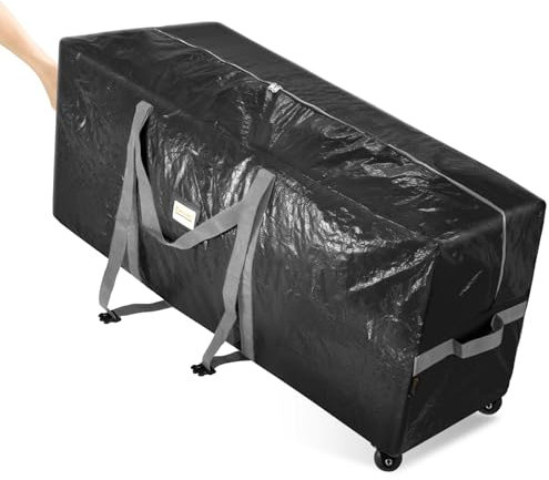 BALEINE 7.5 ft Christmas Tree Storage Bag, 2 Swivel Wheels for Easy Moving, Heavy Duty Extra Large Artificial Christmas Tree Bag with Reinforced Carry Handles and Fixed Buckle (Black)