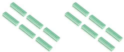 20 conectores de bloque de terminales de 12 pines, 2,54 mm de tamaño de cuadrícula, placa de circuito impreso verde, conector universal de bloque de terminales de tornillo para calculadora, ordenador