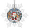Weihnachtsbaumschmuck, Geschenke an einem verschneiten Tag, bedruckte Weihnachtsschneeflocken-Ornamente, hängende Weihnachtsbaumschmuck