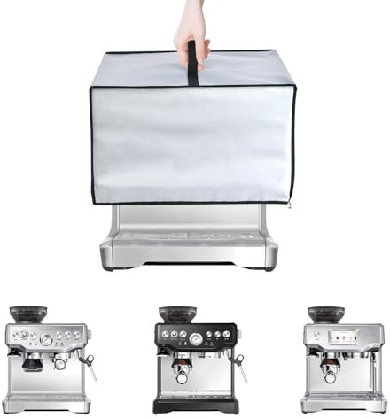 NUENSS-ROR Coffee Maker Cover for Breville BES870XL Espresso Machine, Breville Barista Touch BES880BSS and Breville BES870BSXL Espresso Machine Heavy Duty Thickened Waterproof Dustproof Cover(Silver)