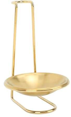 Porta Mestolo Verticale, Poggia Mestolo, Porta Utensili da Cucina Singolo Verticale, Doppio Mestolo in Acciaio Inox, Supporto per Utensili da Cucina, Pentola Calda (D'oro con 1