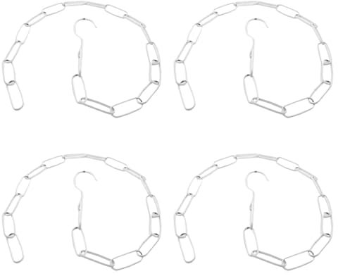 4 Stücke Metallkettenglied, 110 cm Langer Hochleistungs Vintage Hängelampen Beleuchtung Kette für hängende Kleidung, Hängelampe, Kronleuchter (4,5 mm Weiß)