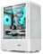 iONZ PC Case mATX Mid Tower with 3 ARGB PWM Fans, High Airflow - KZ19 Spin - Mesh | White