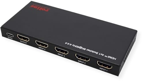 ROLINE 8K HDMI Switch, 4-Fach, mit IR-Fernbedienung