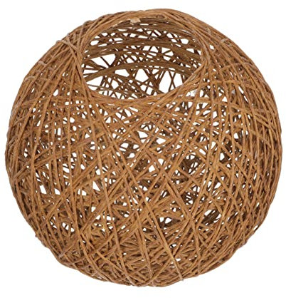 NUOBESTY Lampenschirm aus Rattan Ball Gewebte Stoff lampenschirm rattan outdoor pendelleuchtenschirm geflochtener lamperschirm rattan tischlampe kugel Coffee