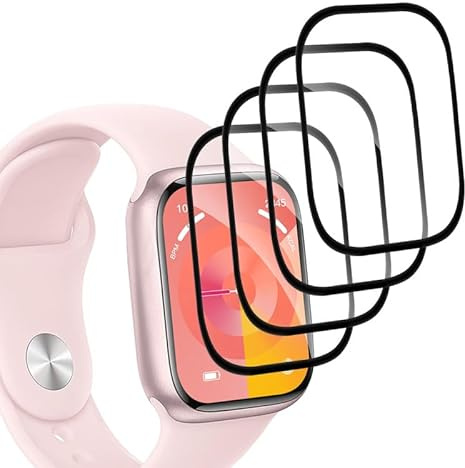 SkyKeep (4 Stücke für Schutzfolie Apple Watch 9 41mm Panzerglasfolie (PMMA)(Ultra-klar)(HD Klare)(Kratzfest) für Displayschutz Apple Watch Series 7/8/9 41mm Screen Protector Folie
